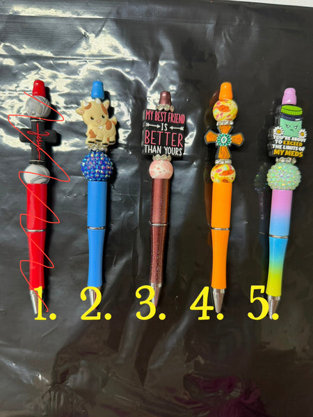 Character Beaded Pens