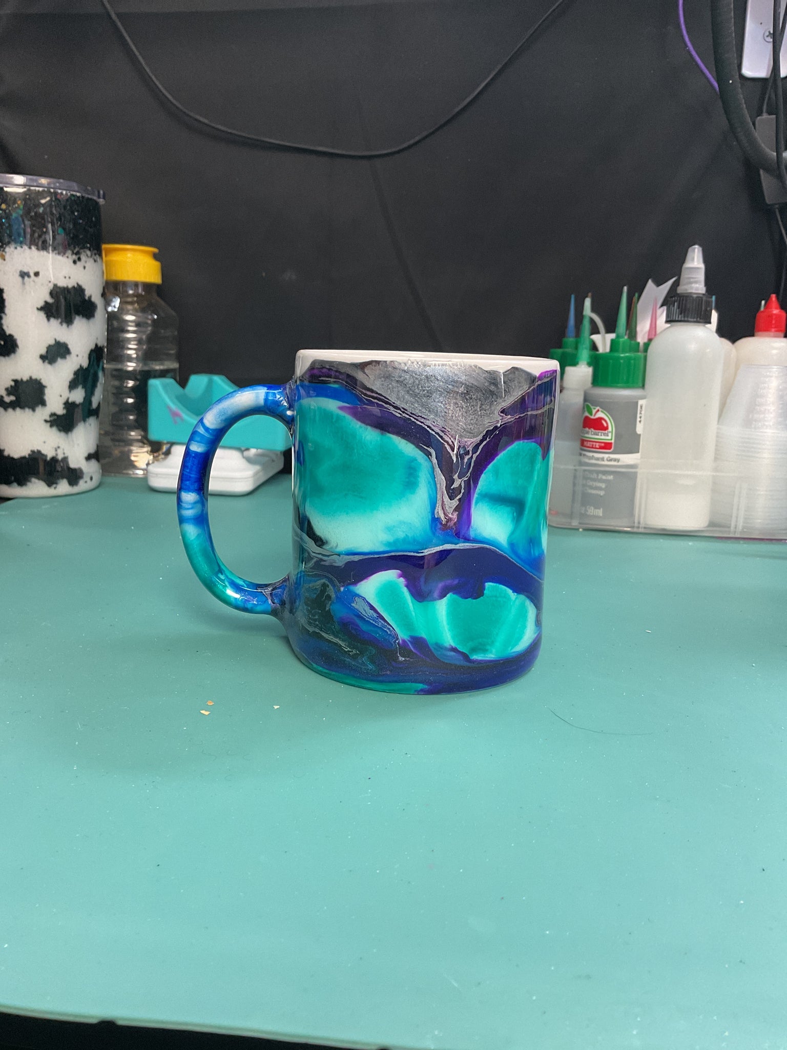 Teal/Purple Coffee cup