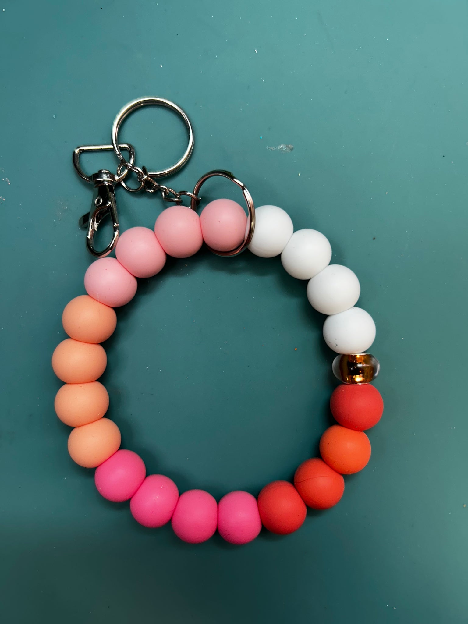 Pink/orange wristlet