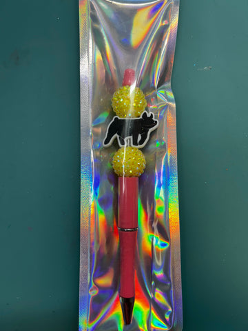 Coral/yellow show pig