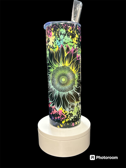 20 oz sunflower splatter