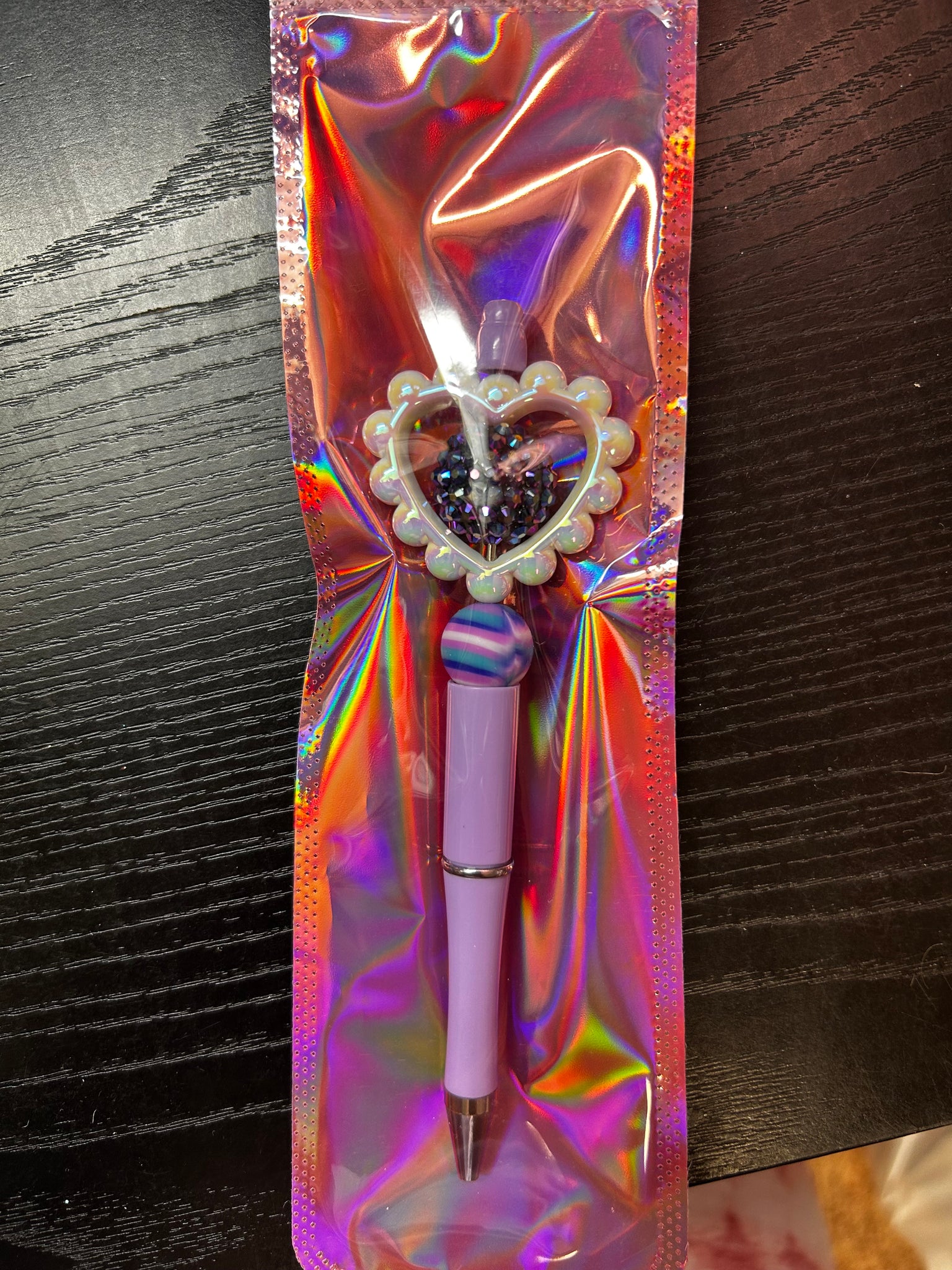Purple base heart pen