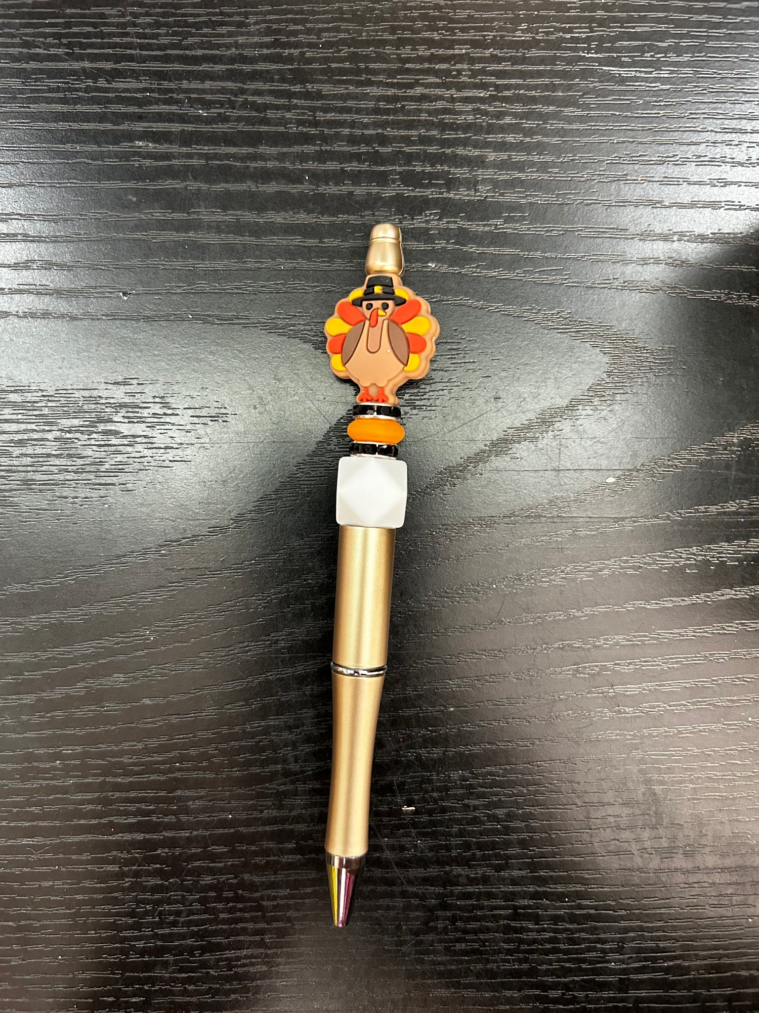 Turkey on gold base beaded pen