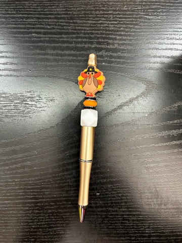 Turkey on gold base beaded pen