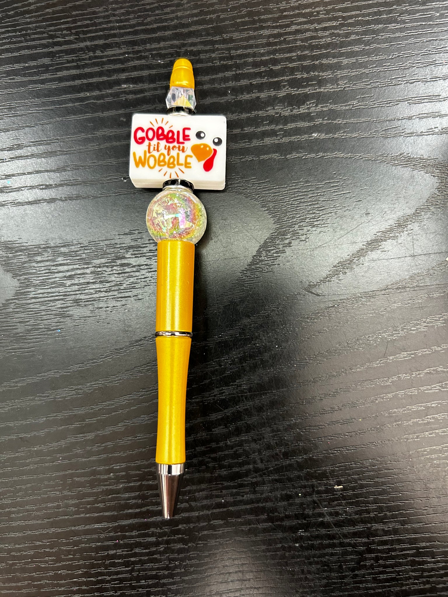 Gobble til you wobble beaded pen