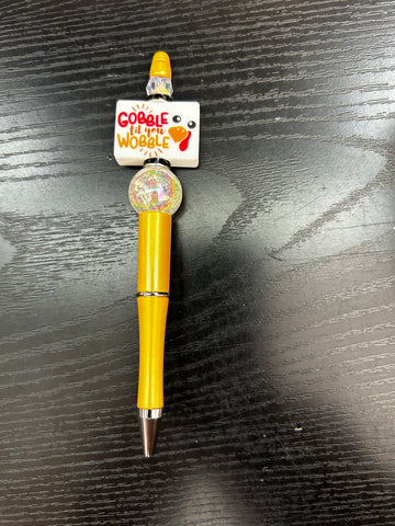 Gobble til you wobble beaded pen
